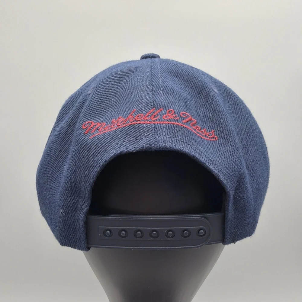 NBA Denver Nuggets Mitchell & Ness Snapback Cap 3D Logo Navy Maroon Hat EUC